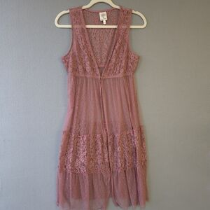Self Esteem Lace Top Pink Size XL